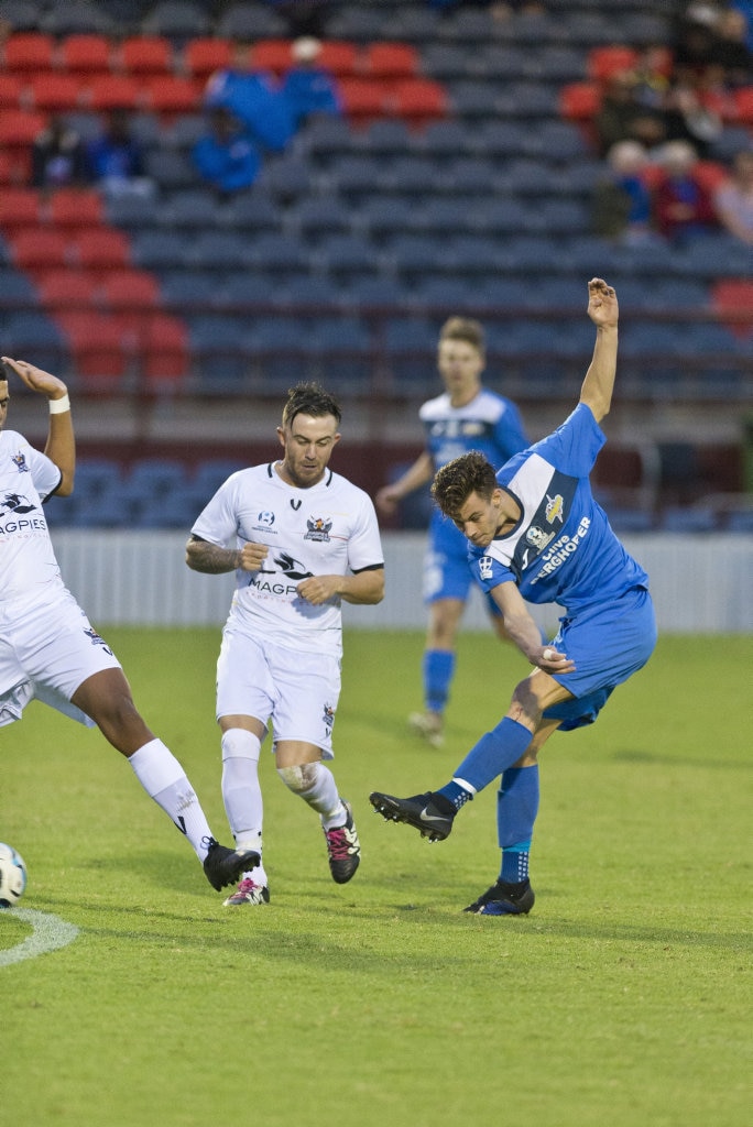 Wade Hall for South West Queensland Thunder against Magpies Crusaders in NPL Queensland men round five football at Clive Berghofer Stadium, Saturday, March 2, 2019. Picture: Kevin Farmer