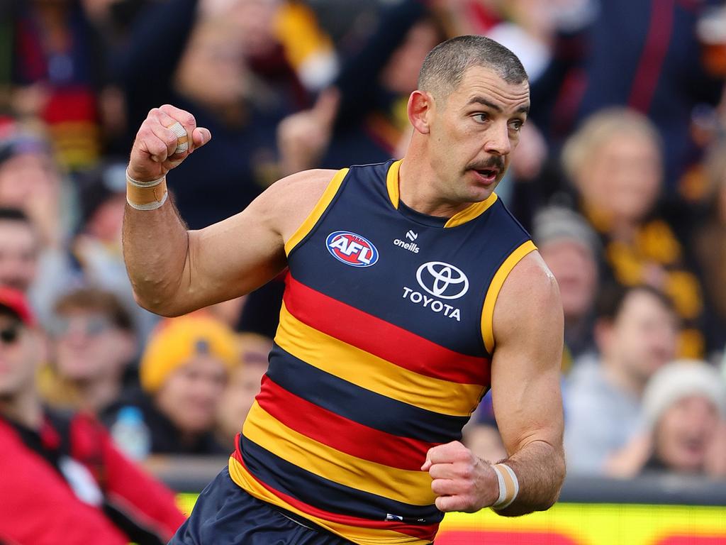 Taylor Walker is set to become the first Crow to kick 650 goals in 2025. Picture: Sarah Reed/AFL Photos via Getty Images