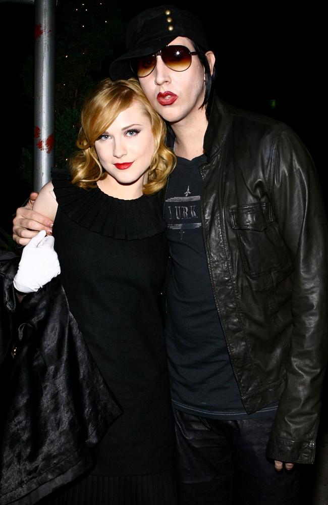 Actress Evan Rachel Wood and Manson in 2007. Picture: Getty/AFP