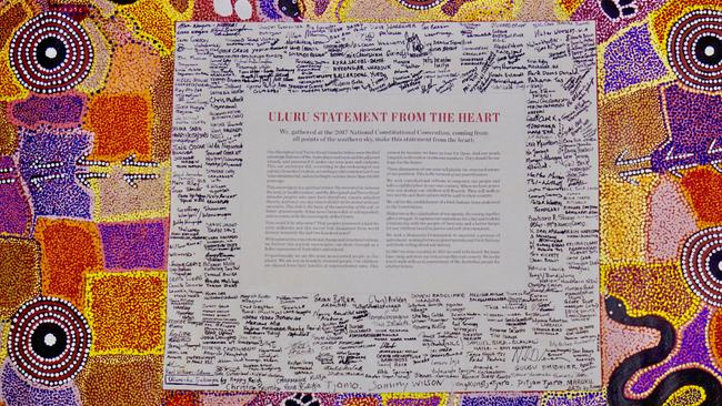 The Uluru Statement from the Heart, which was authored at a convention of Indigenous delegates in 2017, calls for a Voice to Parliament enshrined in Australia’s Constitution. Picture: Supplied