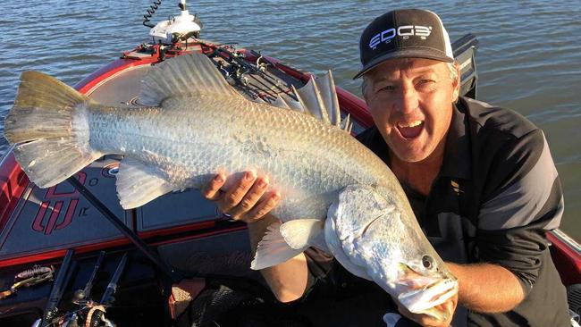 GREAT CATCH: Despite windy conditions, Craig Griffiths and Karim De Ridder won the 2019 Fitzroy River Barra Bash fishing tournament after catching 11 fish which measured 7.7 metres at Port Alma. Picture: Contributed