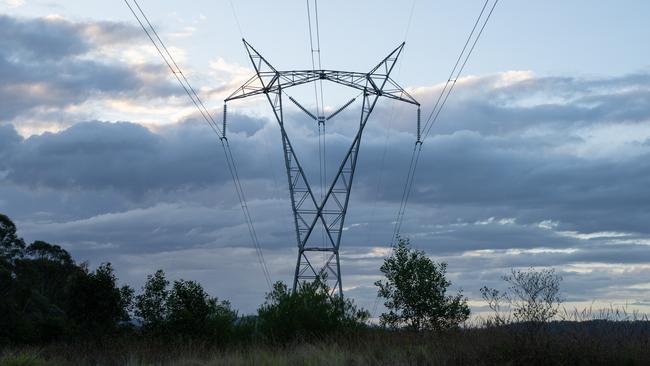 Powerlines cross Mary Valley Rd near Imbil and Borumba Dam. Picture: Christine Schindler