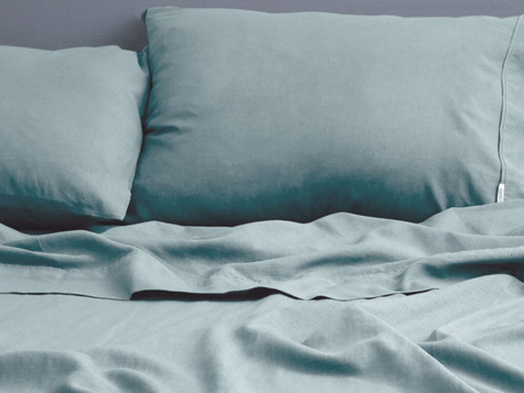 These linen blend sheets from Canningvale are good value. Picture: Canningvale.