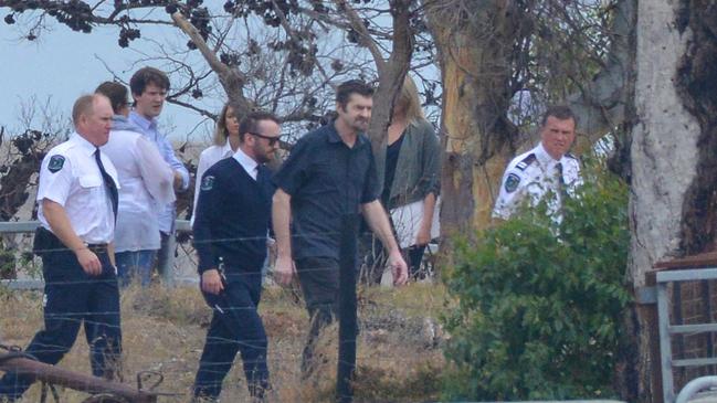 Accused Gene Bristow on his property in Meningie during a court visit. Picture: Brenton Edwards