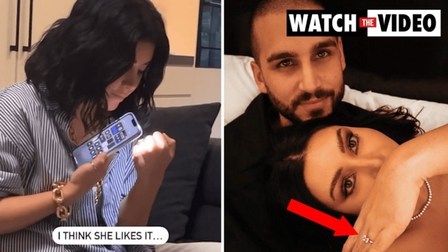 MAFS star Martha Kalifatidis inspects her engagement ring