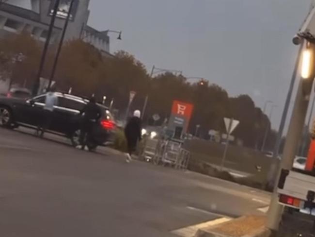 The thugs piled into the back of a black Audi. Picture: Supplied
