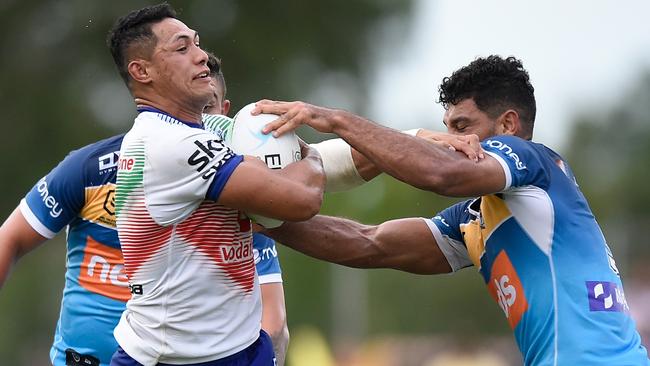 Roger Tuivasa-Sheck and the Warriors face an extended stay in Australia again. Picture: Matt Roberts/Getty Images