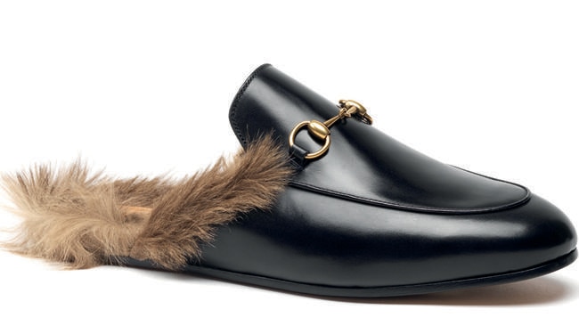 Fur hot sale shoes gucci