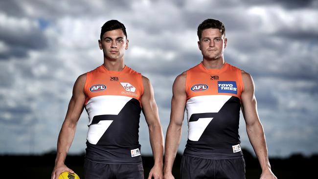 GWS Giants midfielders Tim Taranto and Jacob Hopper hope to land at Richmond in the trade period. Picture: Phil Hillyard