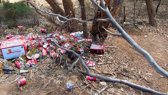 Images purporting to show the issue of rising public drinking and anti-social behaviour in the regional SA town of Ceduna in recent weeks. Picture: Supplied