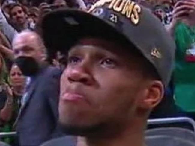 The Greek Freak was emotional after winning his first NBA championship.