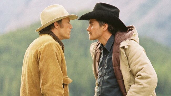 Heath Ledger and Jake Gyllenhaal in Brokeback Mountain (2005).