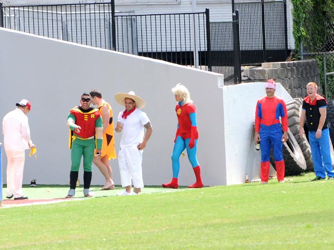 Bulldogs players during their 2012 Mad Monday celebrations at Belmore.