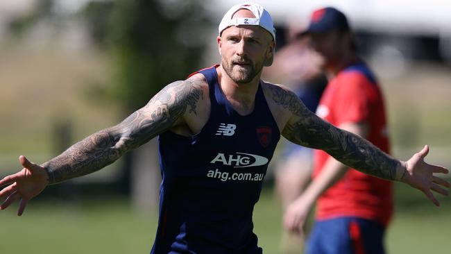 Nathan Jones has taken Angus Brayshaw under his wing. Picture: Wayne Ludbey