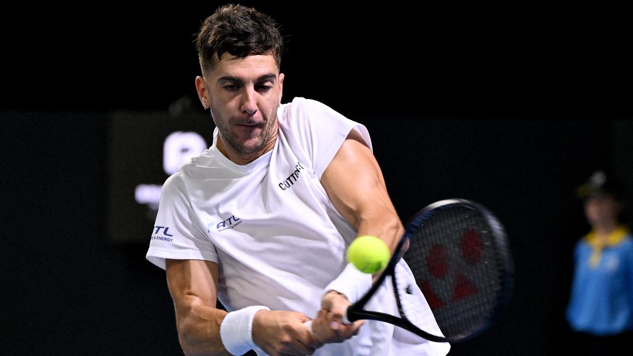 Australian Thanasi Kokkinakis has impressed in his opening round clash at the Adelaide International a week before the Australian Open begins. Picture: William West / AFP