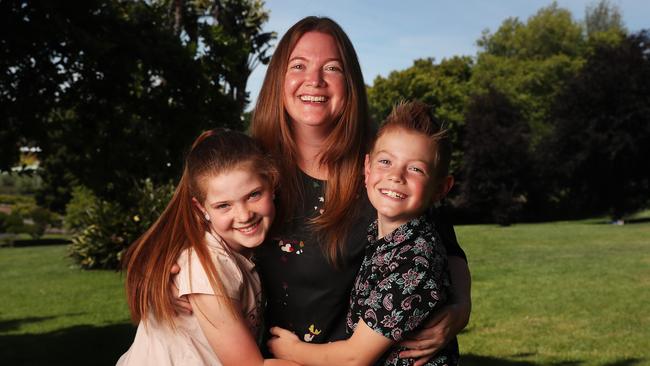 Sarah Lovell with children Molly 11 and Thomas 7.Picture: Nikki Davis-Jones