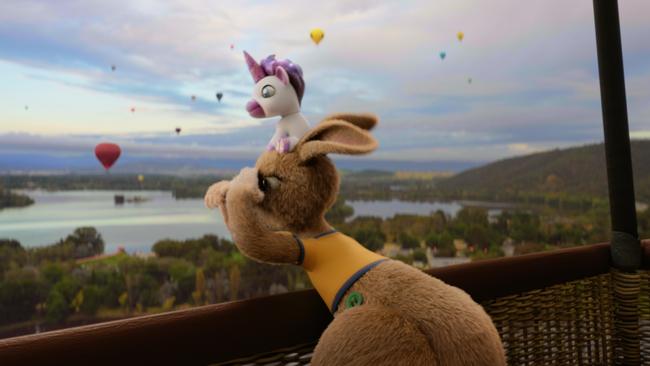 Tourism Australia's $125m campaign focuses on the travels of Ruby the Roo and her souvenir shop buddy Louie the unicorn.