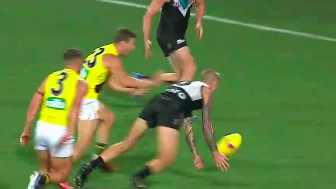 Hamish Hartlett was pinged for this deliberate out of bounds.