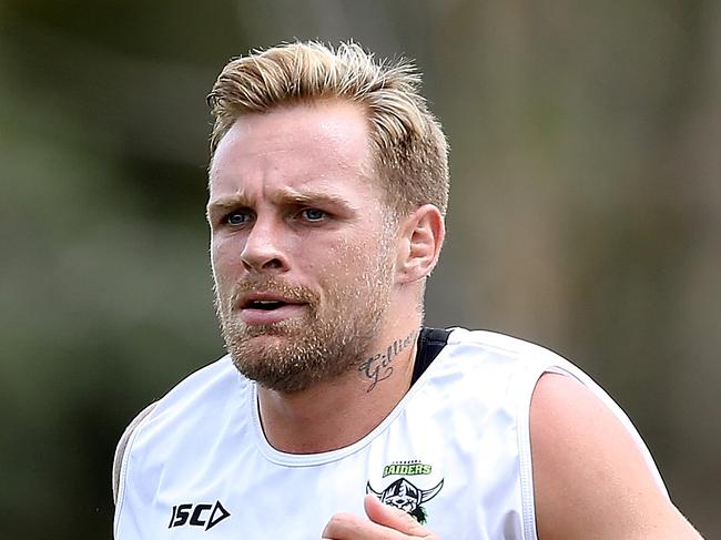 Blake Austin at Raiders training at Raiders Headquarters in Canberra. Picture Kym Smith