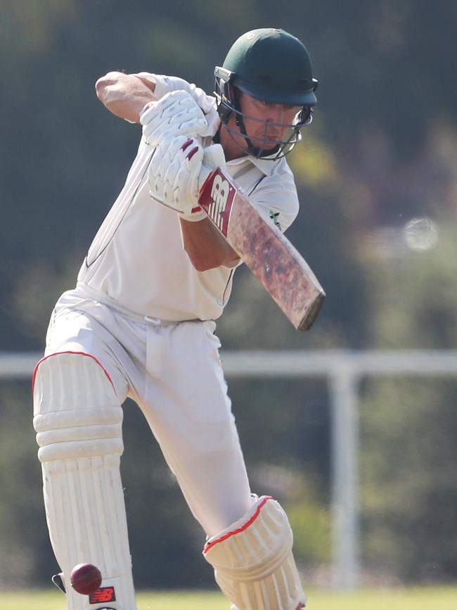 Luke Mucumber carves a drive through the off side. Picture: David Crosling