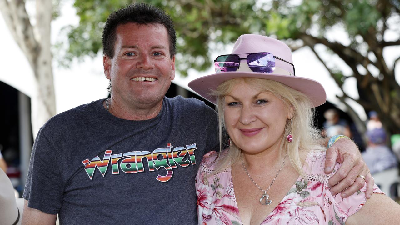 Gavin Stewart and Angela Stewart at the Savannah in the Round music festival, held at Kerribee Park rodeo grounds, Mareeba. Picture: Brendan Radke