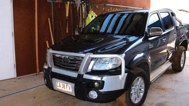 A late model grey Toyota Hilux which Rodney Kenyon was riding in the night he murdered Fabian Brock. PICTURE: NT Police/NT Supreme Court