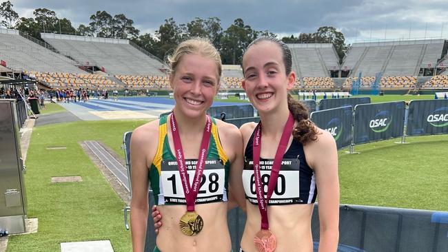 Gabrielle Schmidt of St Peters Lutheran College and Kobi Walker of Moreton Bay College 16 Years 1500m