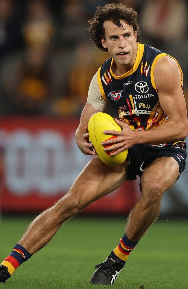 Will Hamill of the Crows playing against Hawthorn at Marvel Stadium on July 10, 2022. (Photo by Robert Cianflone/Getty Images)