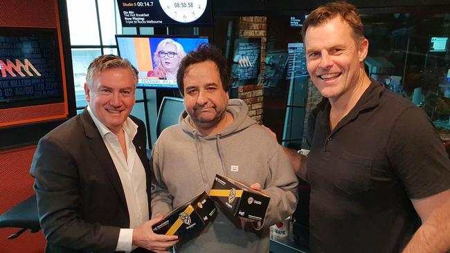 Eddie McGuire, Mick Molloy and Luke Darcy co-hosted Hot Breakfast for six years.