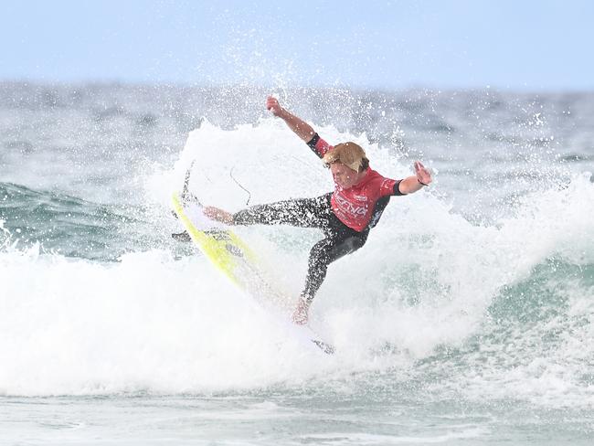 The finals of the boys individual events at the Australian Interschools Surfing Championships Friday May 24, 2024. Picture, John Gass