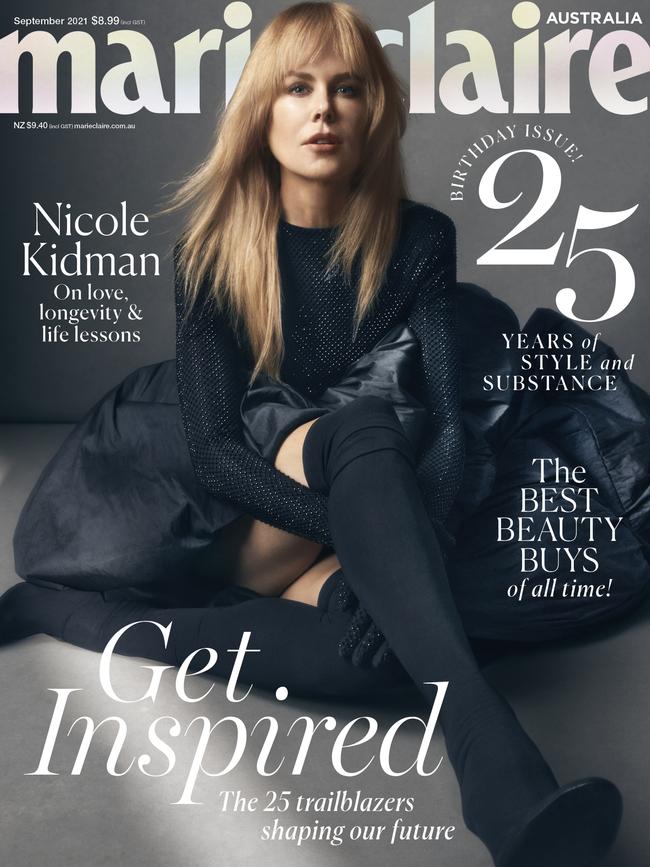 Nicole Kidman on the September cover of the 25th birthday issue Marie Claire.