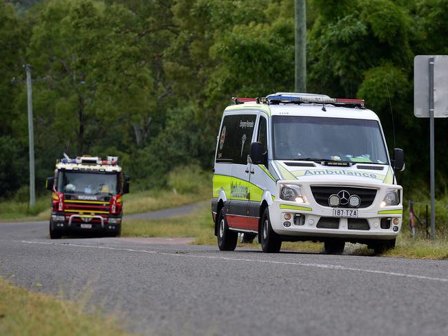 Two people at a rock fall at Alligator Creek have been rescued by the RACQ helicopter with a female patient has been flown to Townsville University Hospital with suspected spinal and abdominal injures, and a man in his 20s transported by ambulance. PICTURE: MATT TAYLOR.