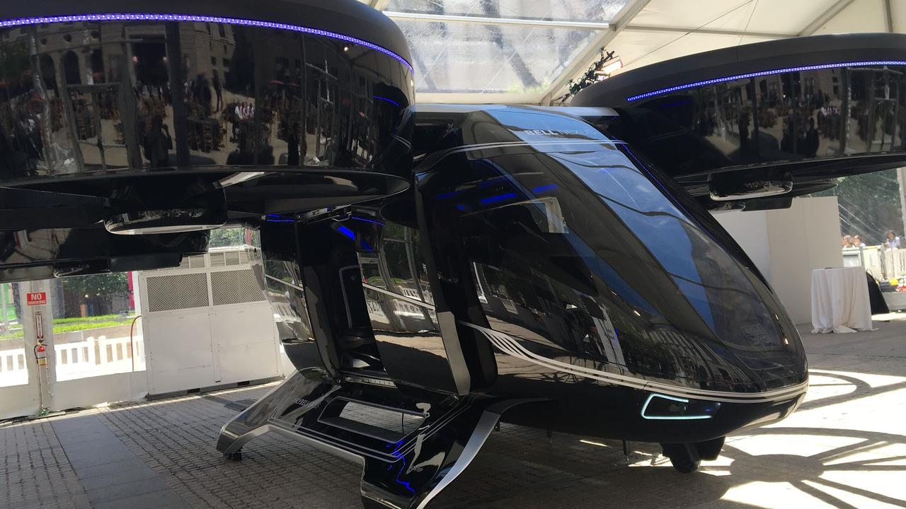 The Bell Nexus concept “flying car” is shown at the Uber Elevate summit in Washington, DC in 2019. Picture: Robert LEVER / AFP