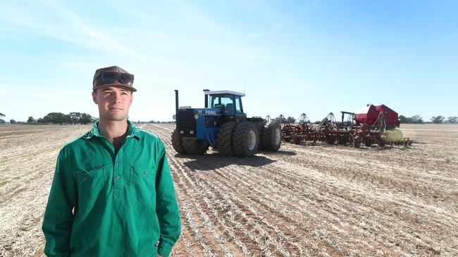 Angus White, Bears Lagoon, sowing canola and barley. Picture: Yuri Kouzmin