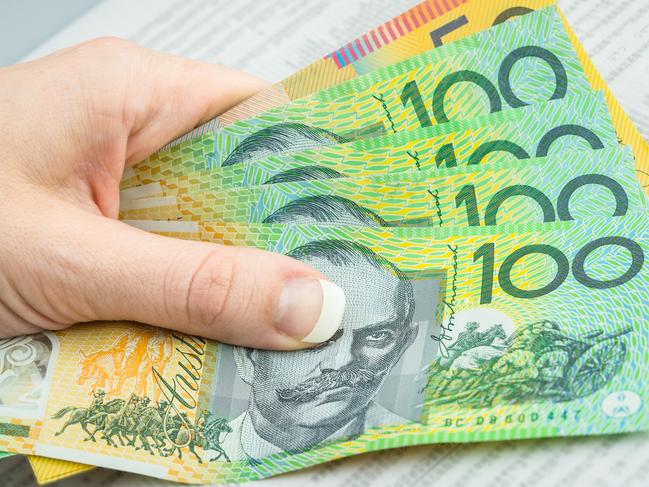 Australian money, currency, notes, generic investing in shares