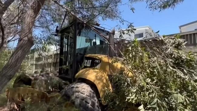 A construction roller stolen from a Gold Coast work site. Picture: 7News.