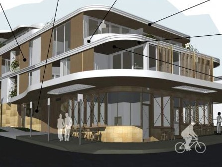 An artist's impression of the proposed and revised "shop top" housing redevelopment. The height has been reduced. Picture: CKDS Architecture