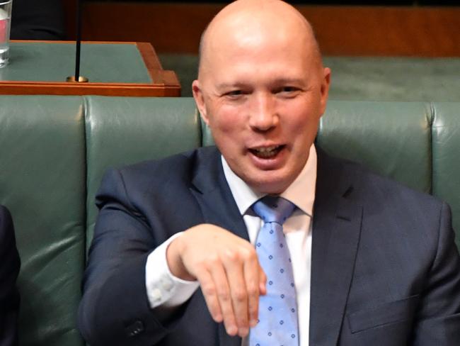 Minister for Home Affairs Peter Dutton during Question Time in the House of Representatives at Parliament House in Canberra, Thursday, 4 July, 2019.  (AAP Image/Sam Mooy) NO ARCHIVING