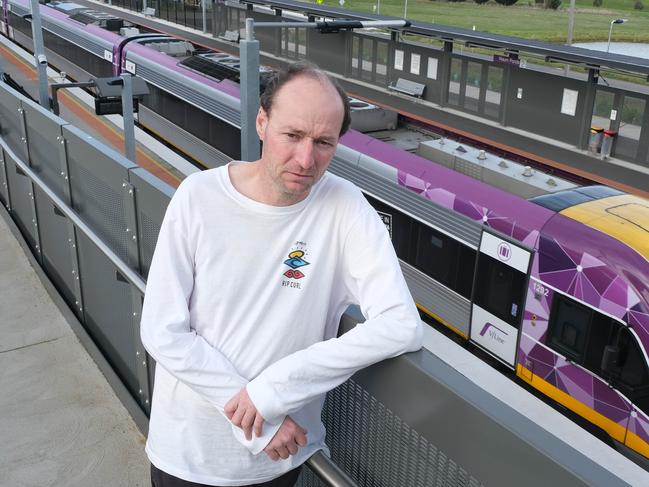 Pictured is Billy Deikos at Waurn Ponds train station. Billy Deikos only travels using public transport, and has spoken about the overcrowding and delays faced on the VLine. Picture: Mark Wilson