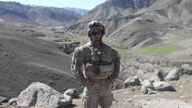 Jonny Spicer in Afghanistan in 2012 as an army engineer plant operator while building a patrol base for the Afghan National Army to keep Taliban at bay.