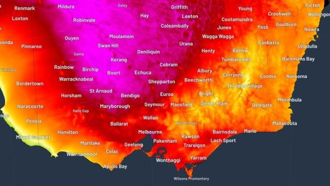 Victoria could reach 40C on a steamy Friday. Picture: Weatherzone.