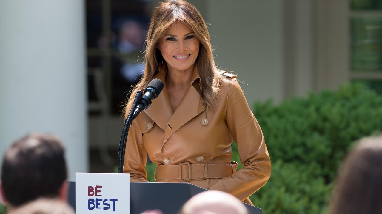 US First Lady Melania Trump announces her "Be Best" children's initiative in the Rose Garden of the White House in Washington, D.C. on May 7. Picture: AFP