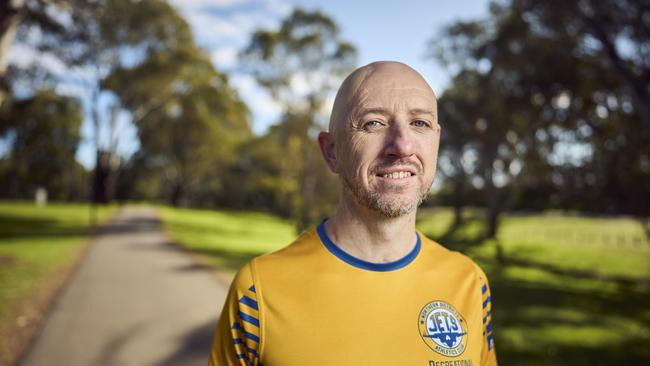 Paul Bovington on the parkrun track in Salisbury Heights, where he suffered a stroke in 2018. Picture: Matt Loxton