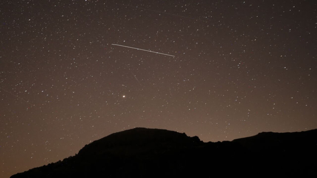 Leonids meteor streaks seen across the Gudul district of Ankara, Turkey in 2020. Picture: Dogukan Keskinkilic/Anadolu Agency via Getty Images.