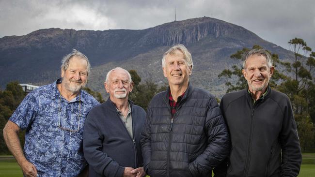 David Tate, Philip Brown, Phillip Hoysted (South Hobart Progress association President) and Malcolm Saltmarsh at South Hobart. Picture: Chris Kidd