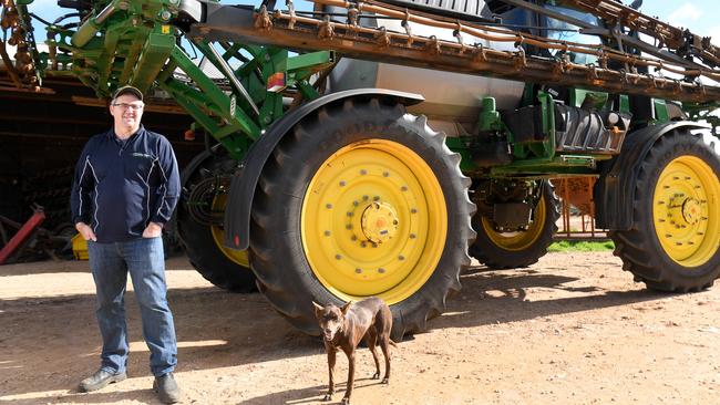 John Gladigau with his dog Ellie on his farm 'Bunyurra'. Picture: Tricia Watkinson