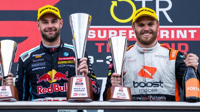 Shane van Gisbergen and Brodie Kostecki will both race in the NASCAR Cup Series race in Indianapolis this weekend. Picture: Getty Images