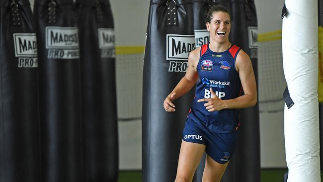 Chelsea Randall at Crows AFLW Pre-season training. Picture: Tom Huntley.