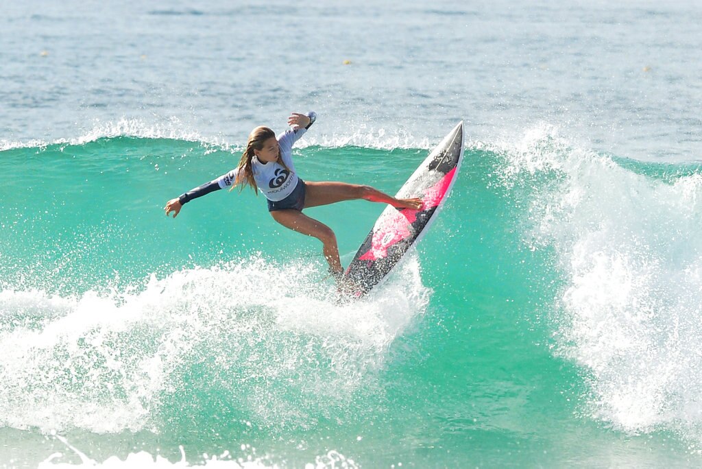 Queensland Grommet Surfing Titles at Coolum Beach. Coco Cairns. Picture: john mccutcheon