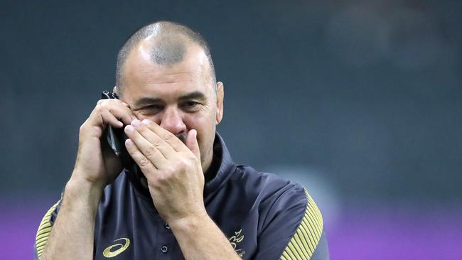 Michael Cheika walked away from the job after the World Cup. Picture: AP/Christophe Ena